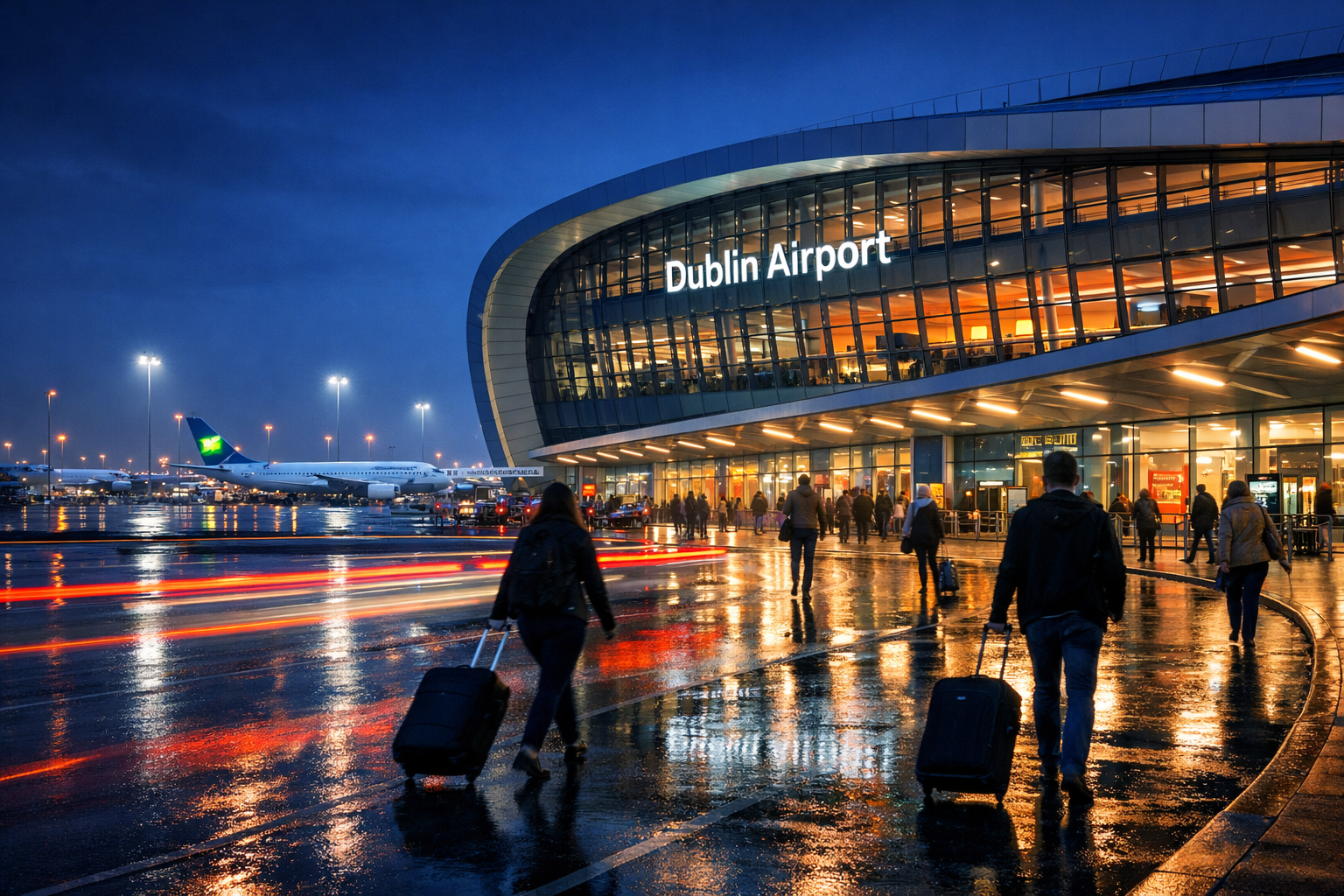 Late night travel at Dublin Airport